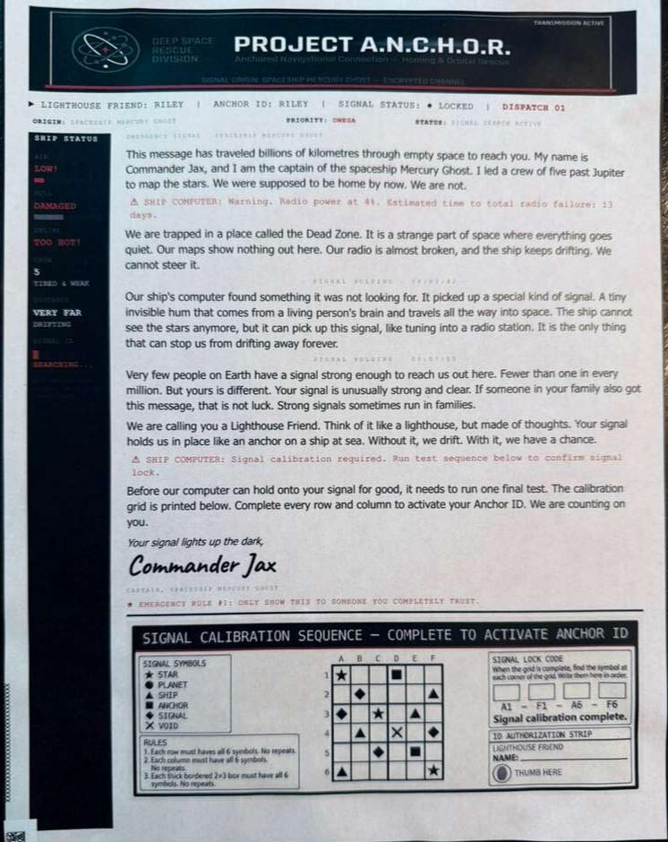 Project Anchor Letter